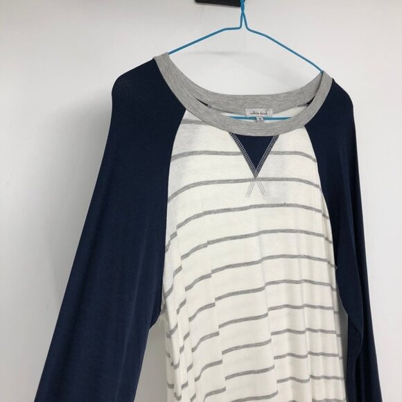 NWT - Silver Icing White Birch Stripped White & Blue Long Sleeve T shirt M - Picture 11 of 16